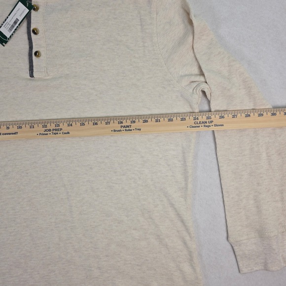 Alesbury Riverdale Thermal Shirt Mens XL Grey Cream Waffle Knit Long Sleeve - Picture 5 of 5